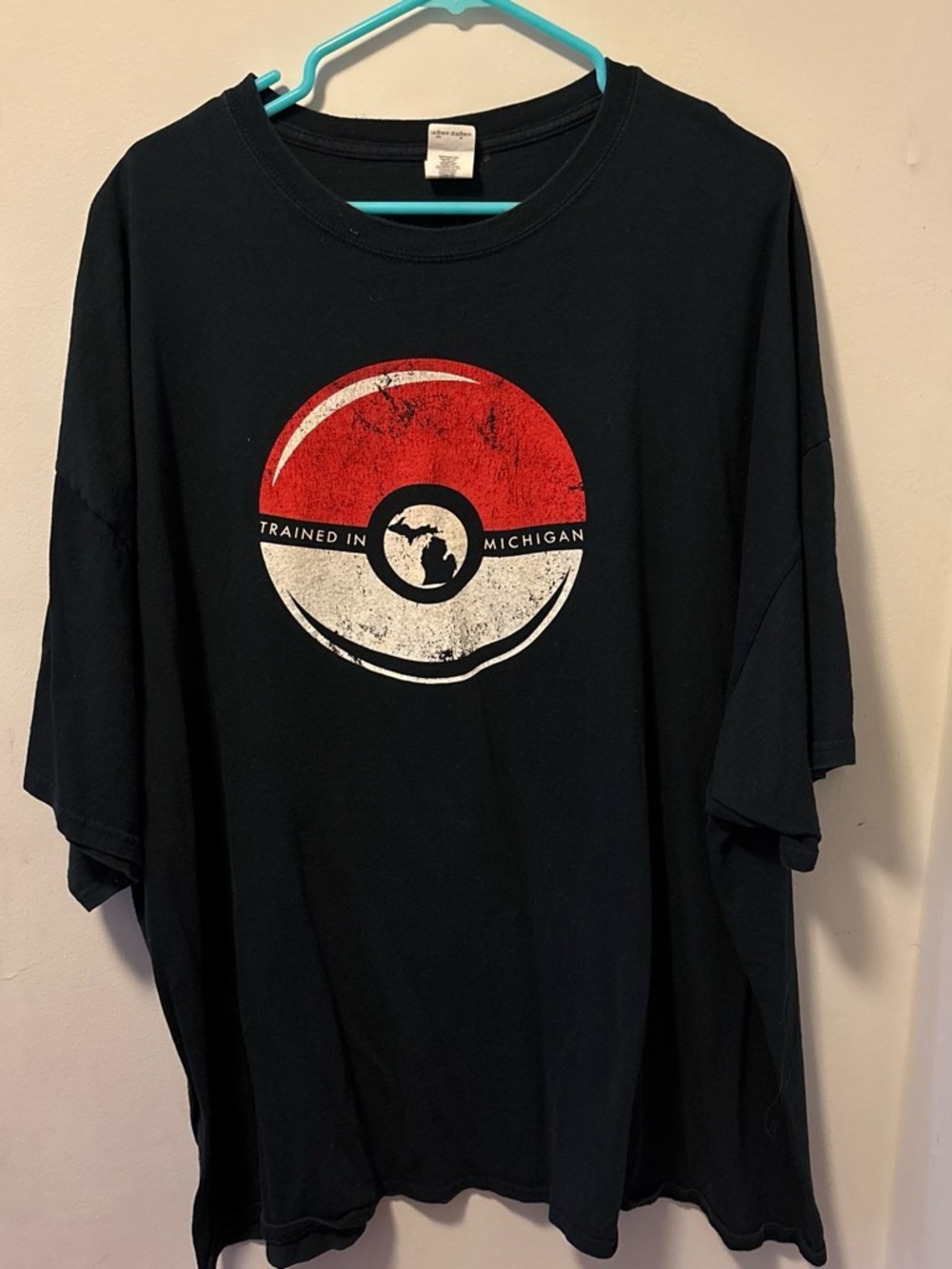 Gildan Black Tee with Red & White Pokeball Graphic
